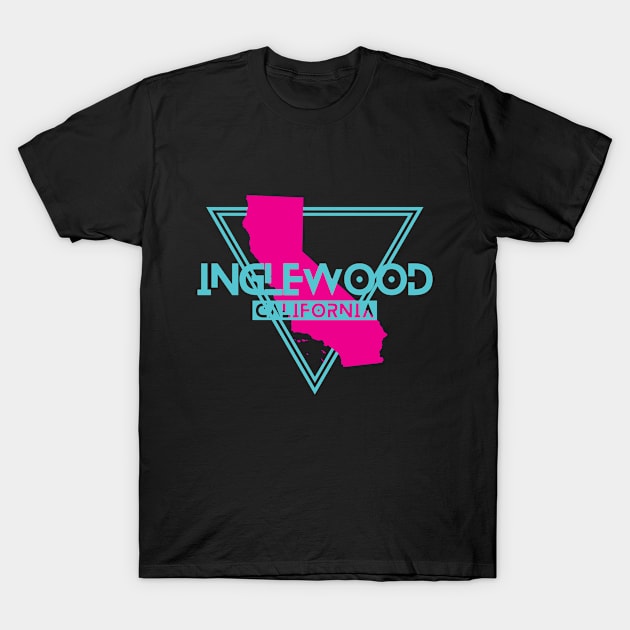 Inglewood California Retro Triangle CA T-Shirt by manifest